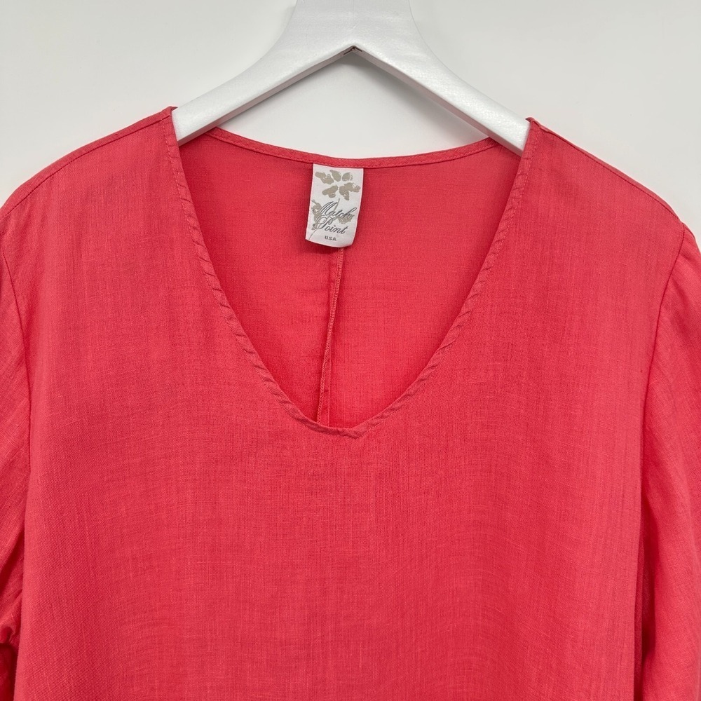 Match Point Tunic Shirt Dress Size XL 100% Linen Lagenlook Coastal Beachy Boho - Picture 4 of 11